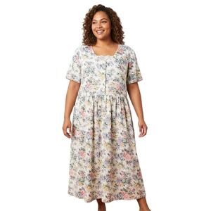 Ransom Women's Vintage Floral Maxi Dress 3XL Cotton Polyester Spring Vacation